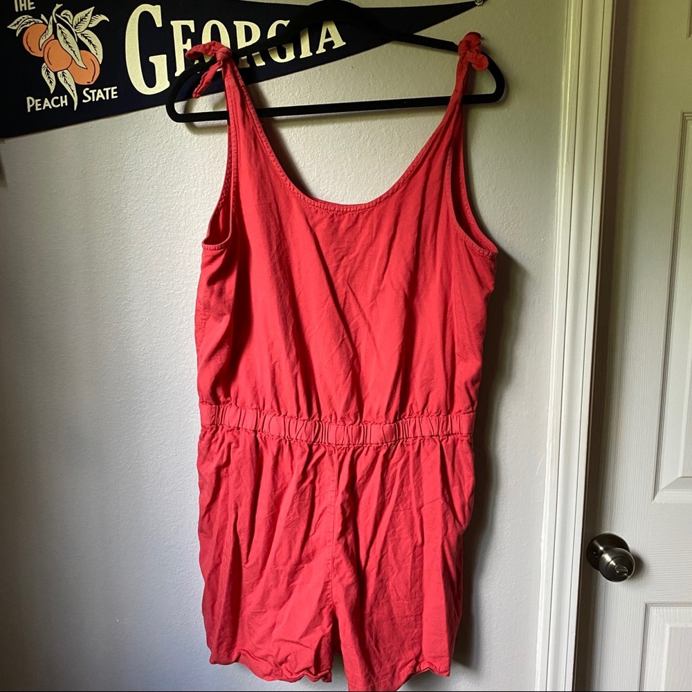 EUC madewell tie sleeve shorts romper